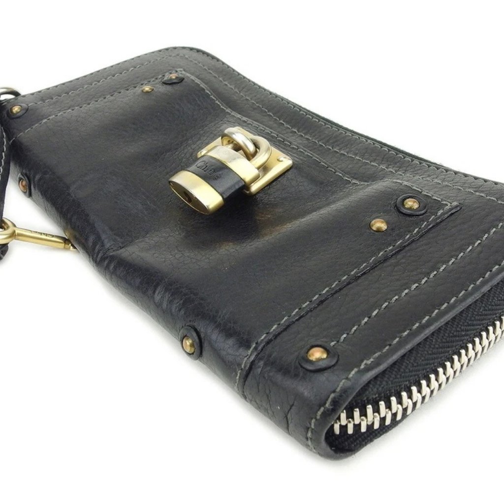 Chloe Purse Black Gold Silver Women 7epm02 Authentic Secondhand
